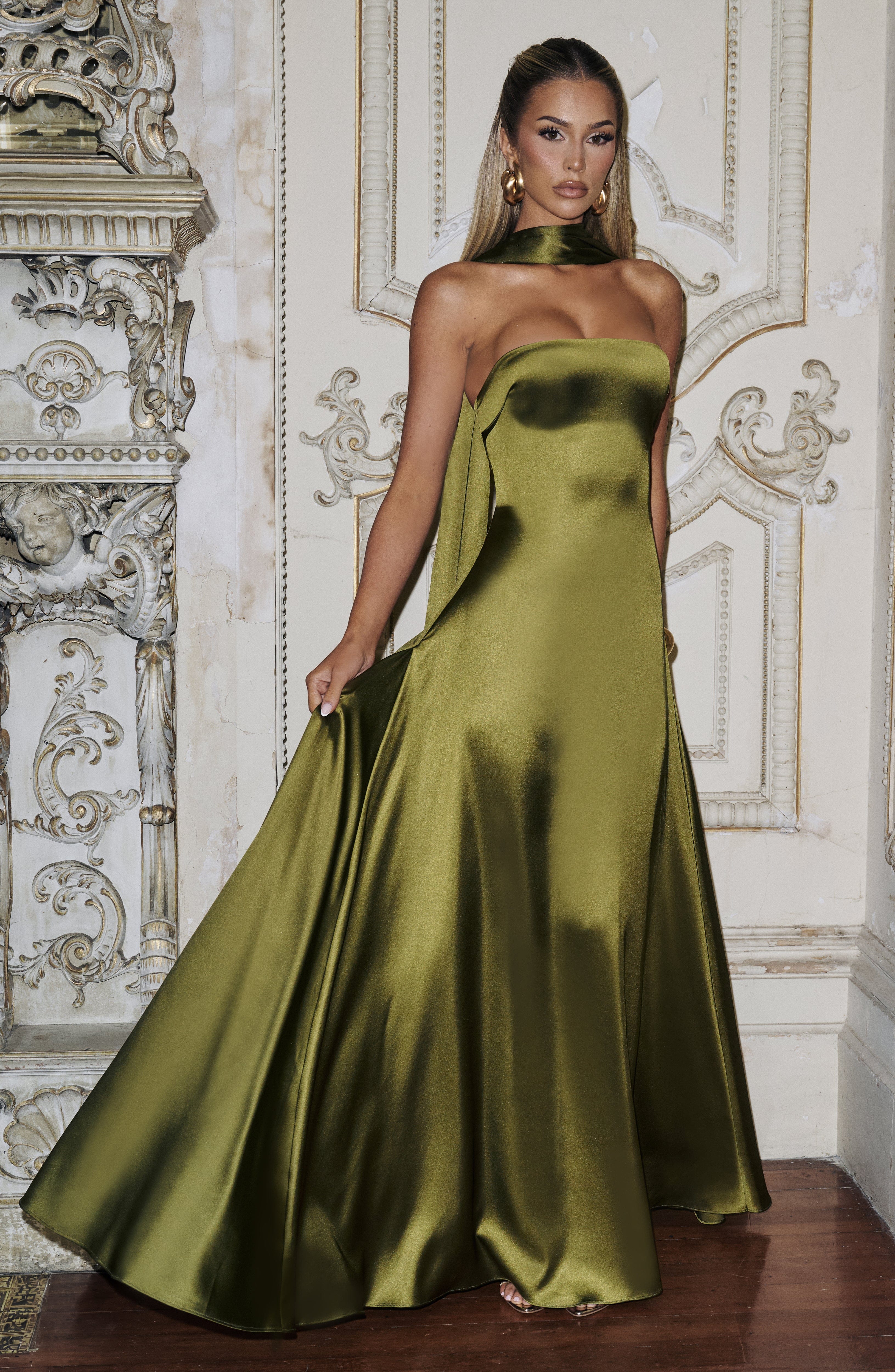 Morven Deep Olive Maxi Dress