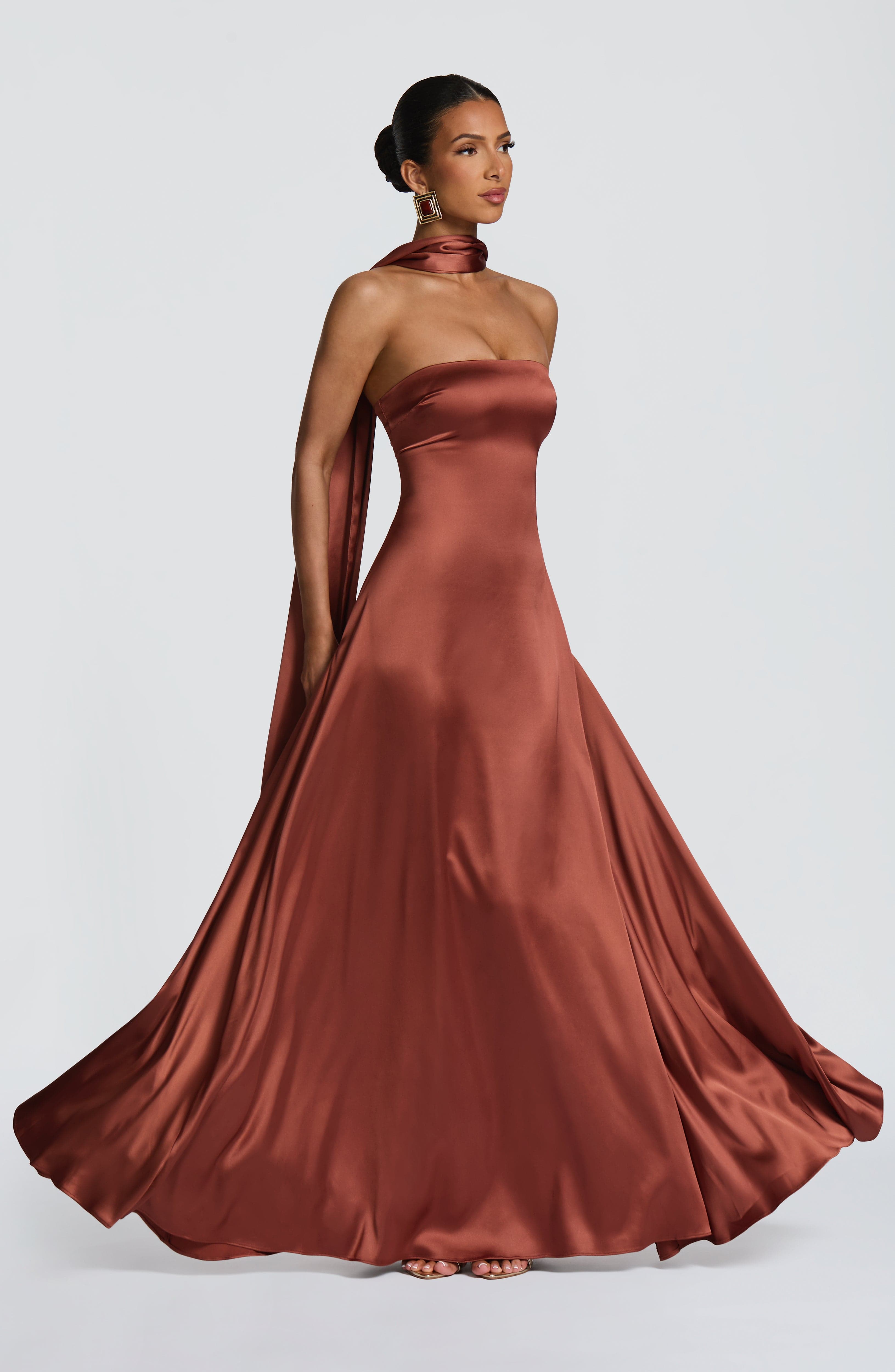 Rust-Colored Morven Maxi Dress