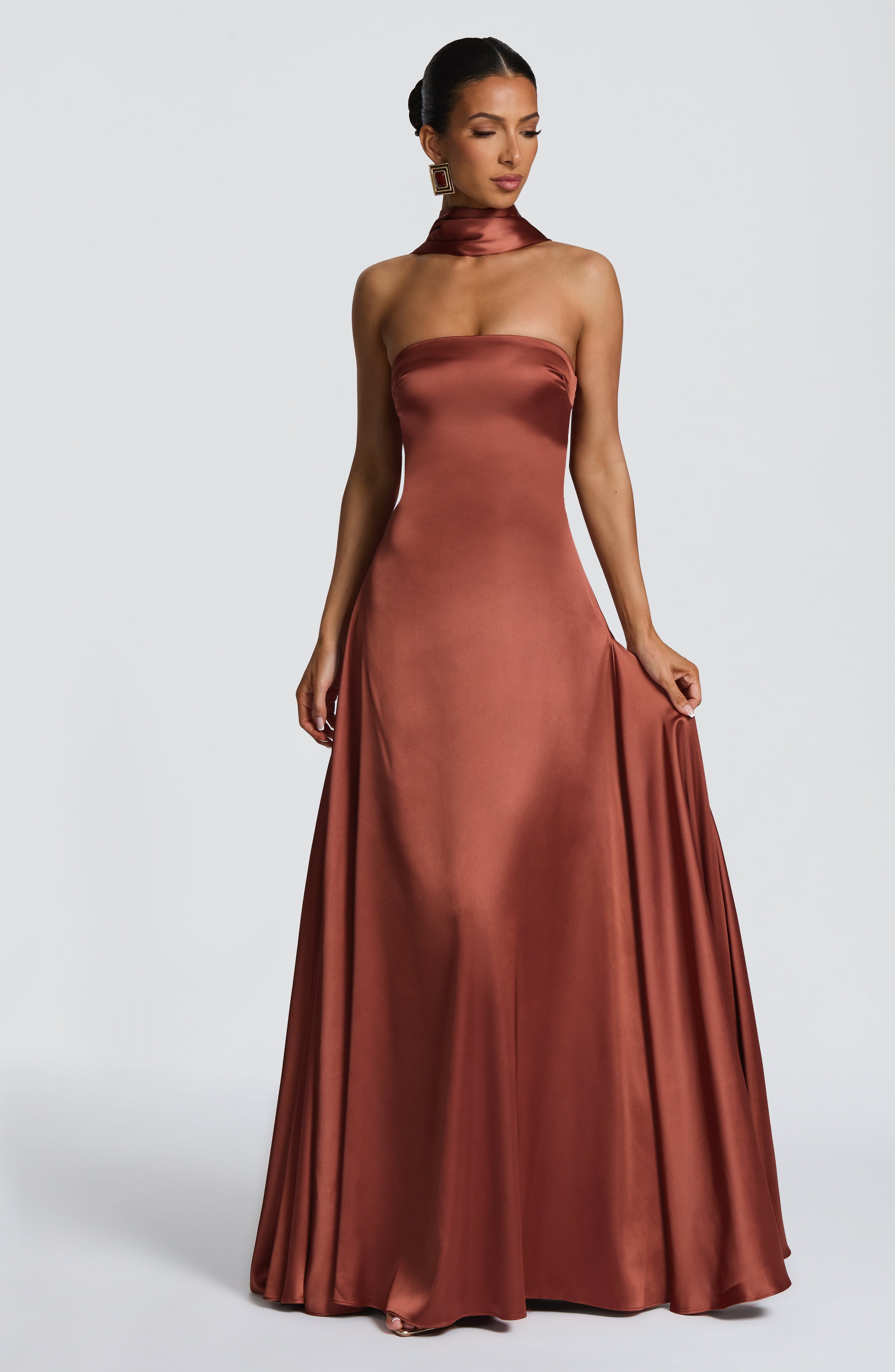Rust-Colored Morven Maxi Dress