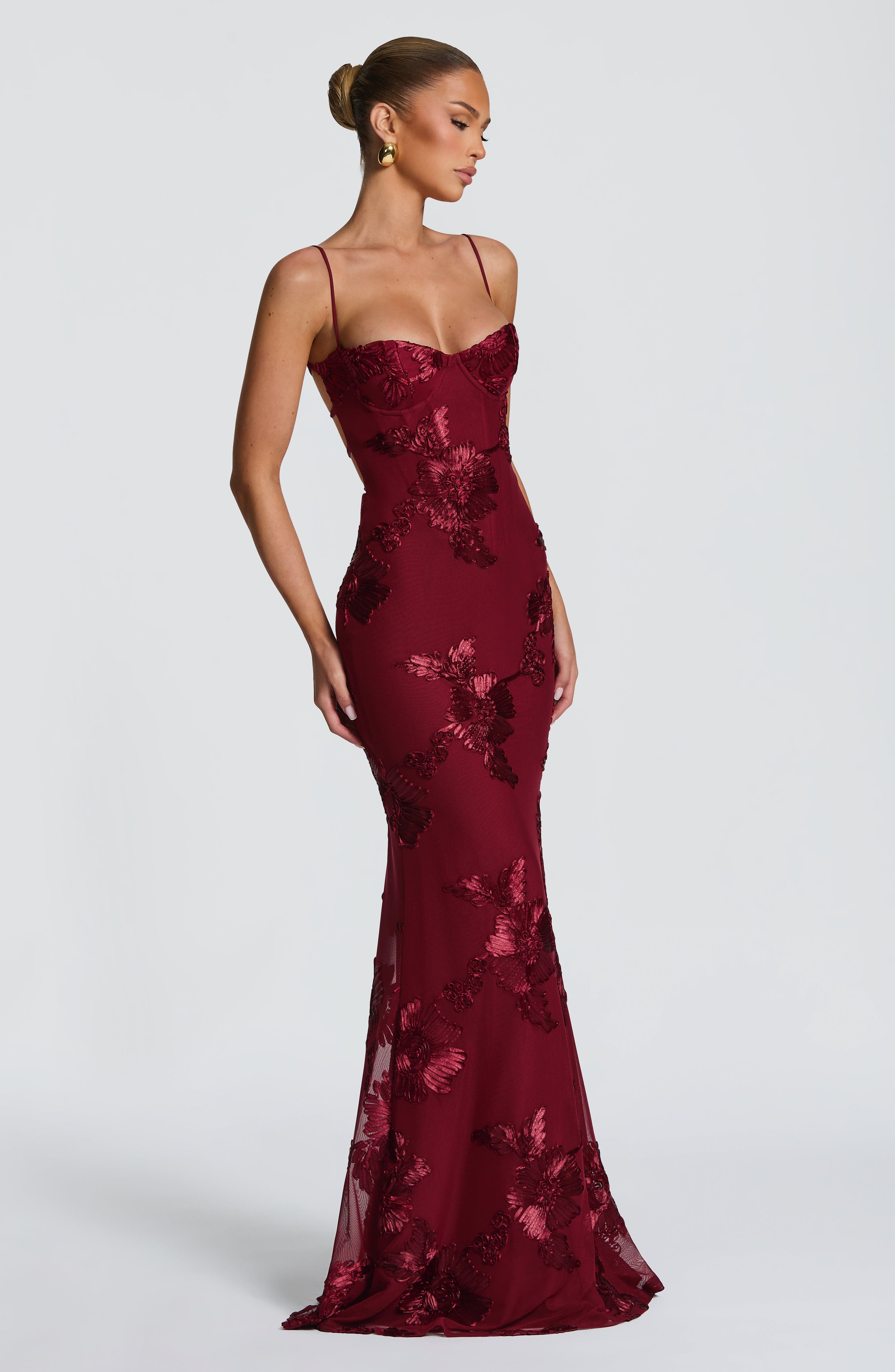 Nefertiti Maxi Dress - Burgundy ICYBOO