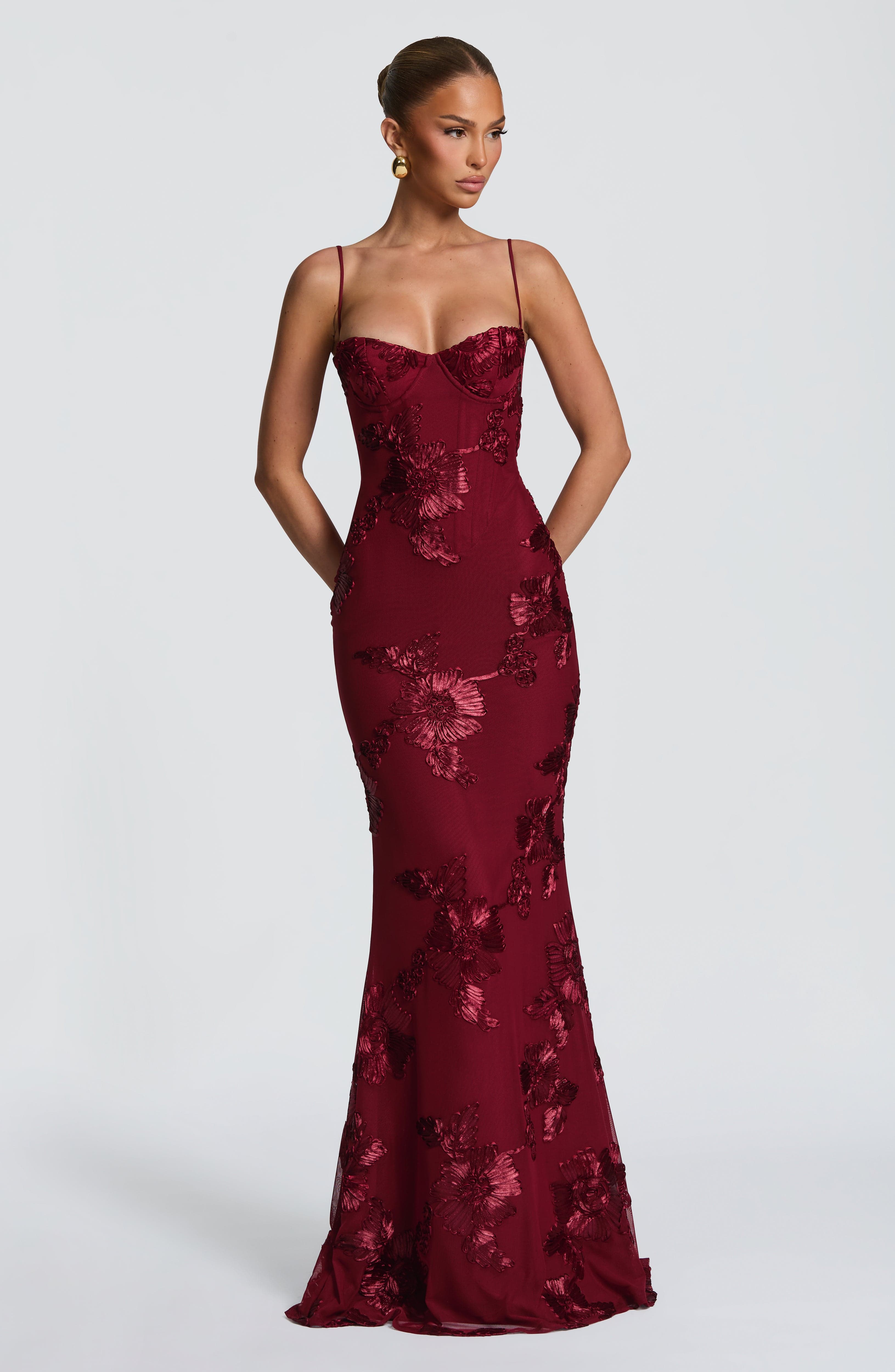 Nefertiti Maxi Dress - Burgundy ICYBOO