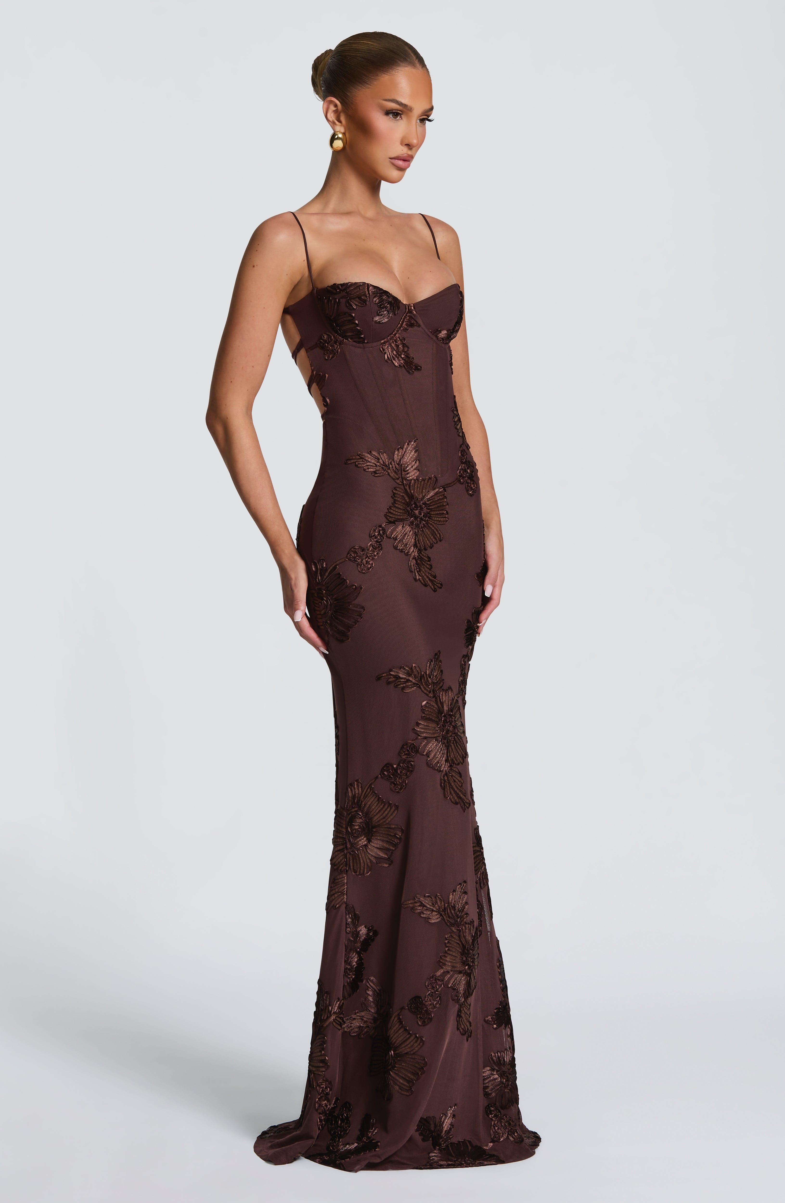 Nefertiti Maxi Dress - Plum Brown ICYBOO
