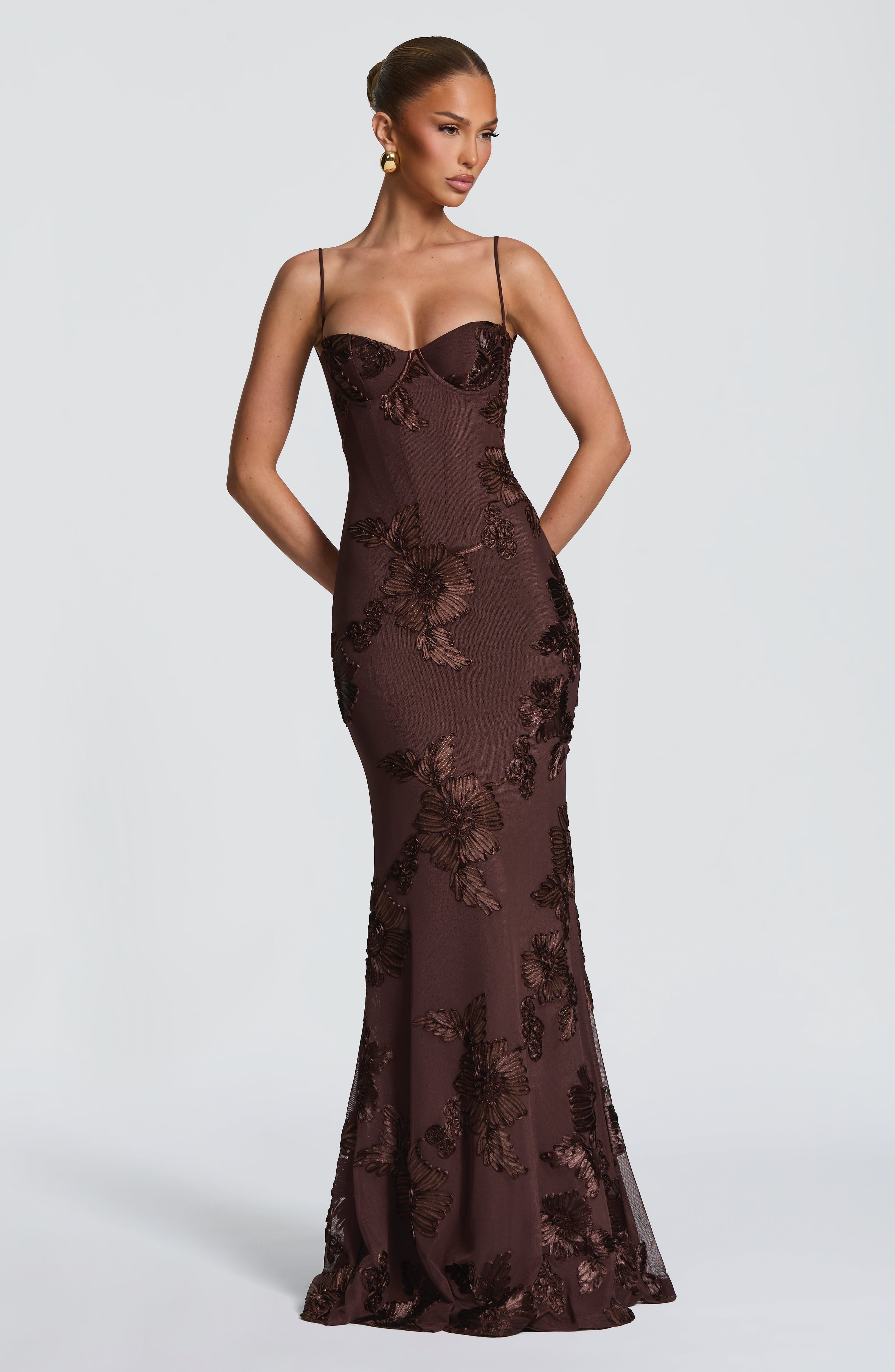 Nefertiti Maxi Dress - Plum Brown ICYBOO