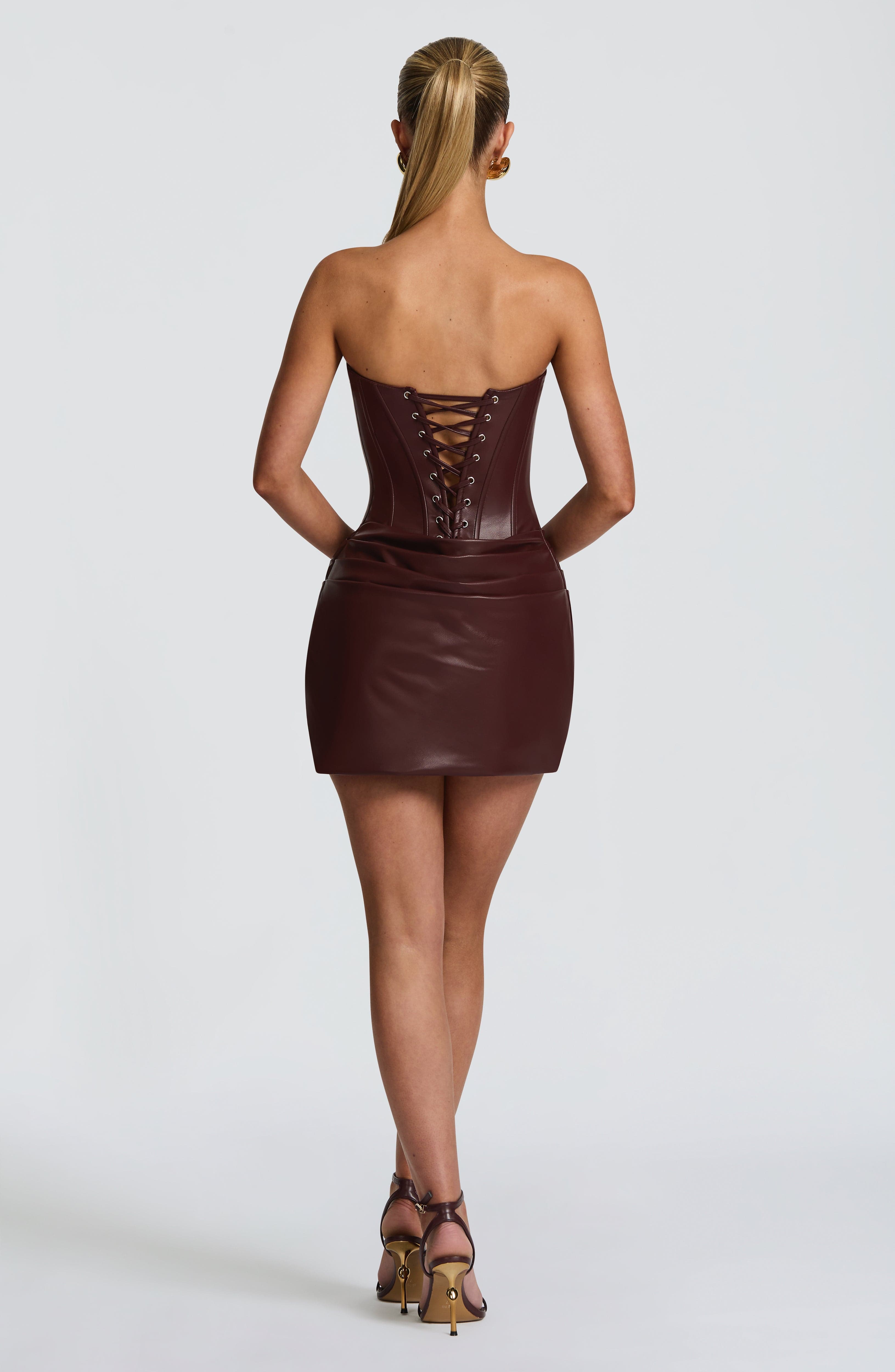 Burgundy Palmer Mini Dress