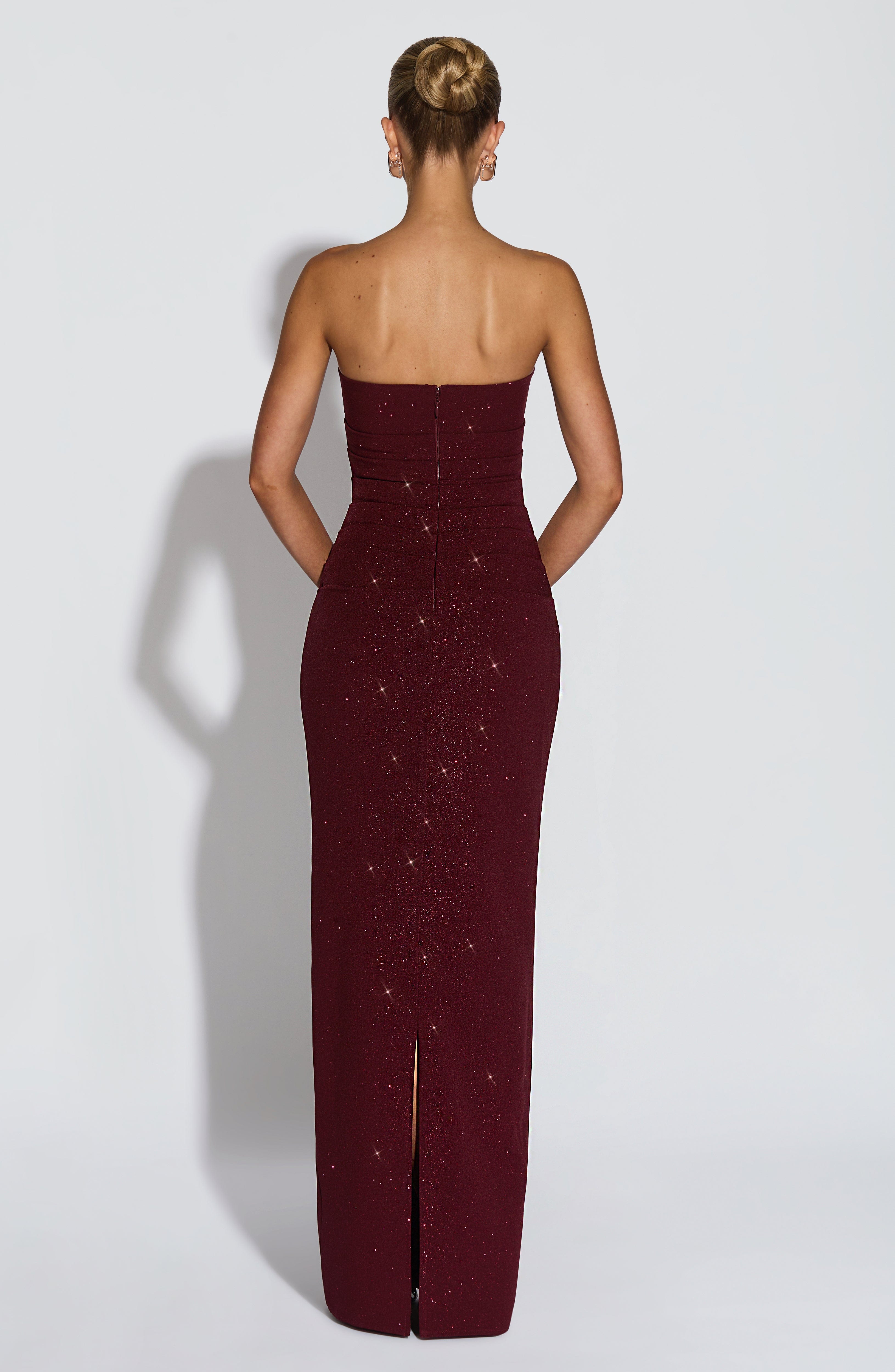 Pandra Wine Sparkle Maxi Dress