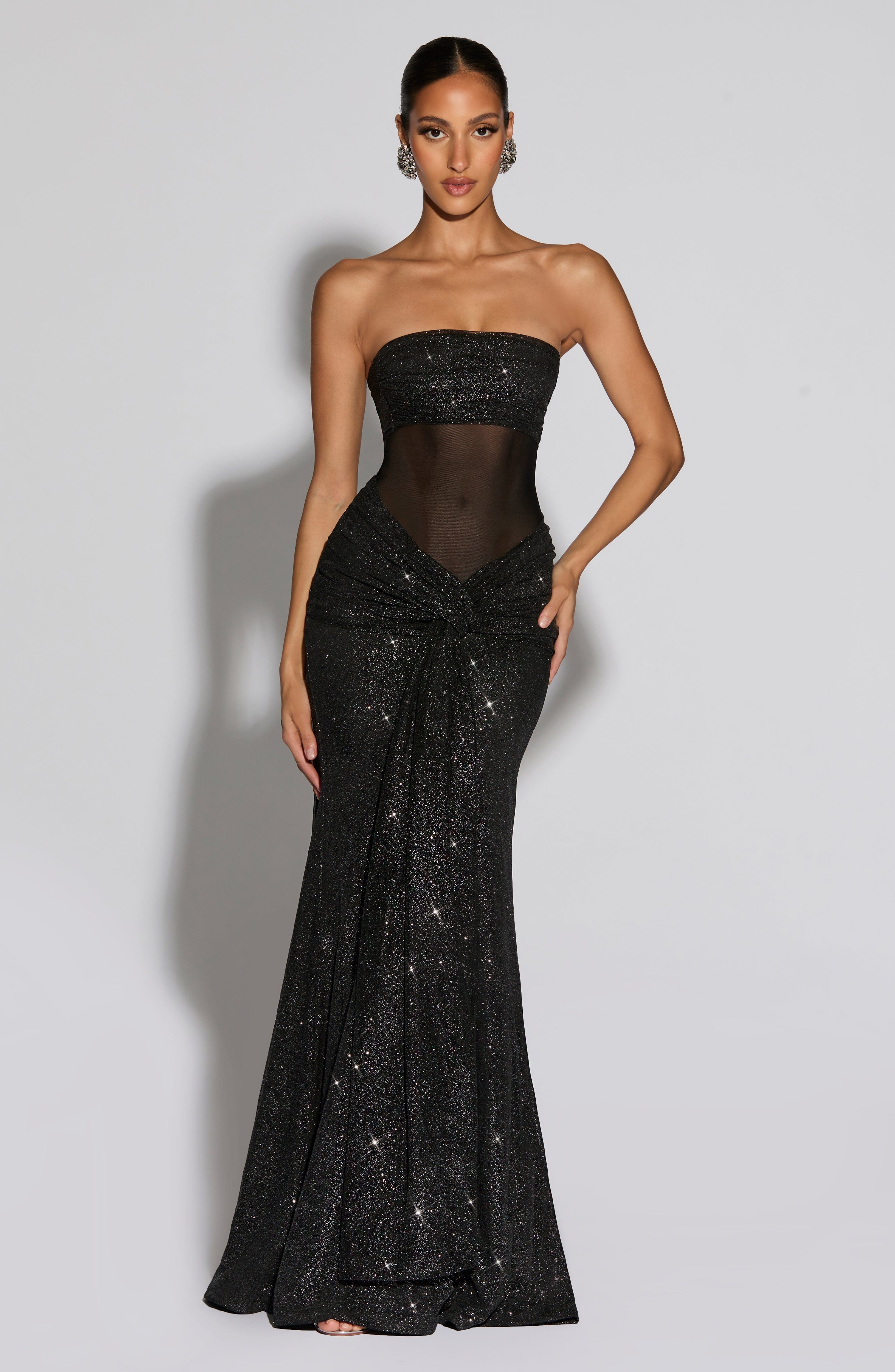 Paula Black Sparkle Maxi Dress