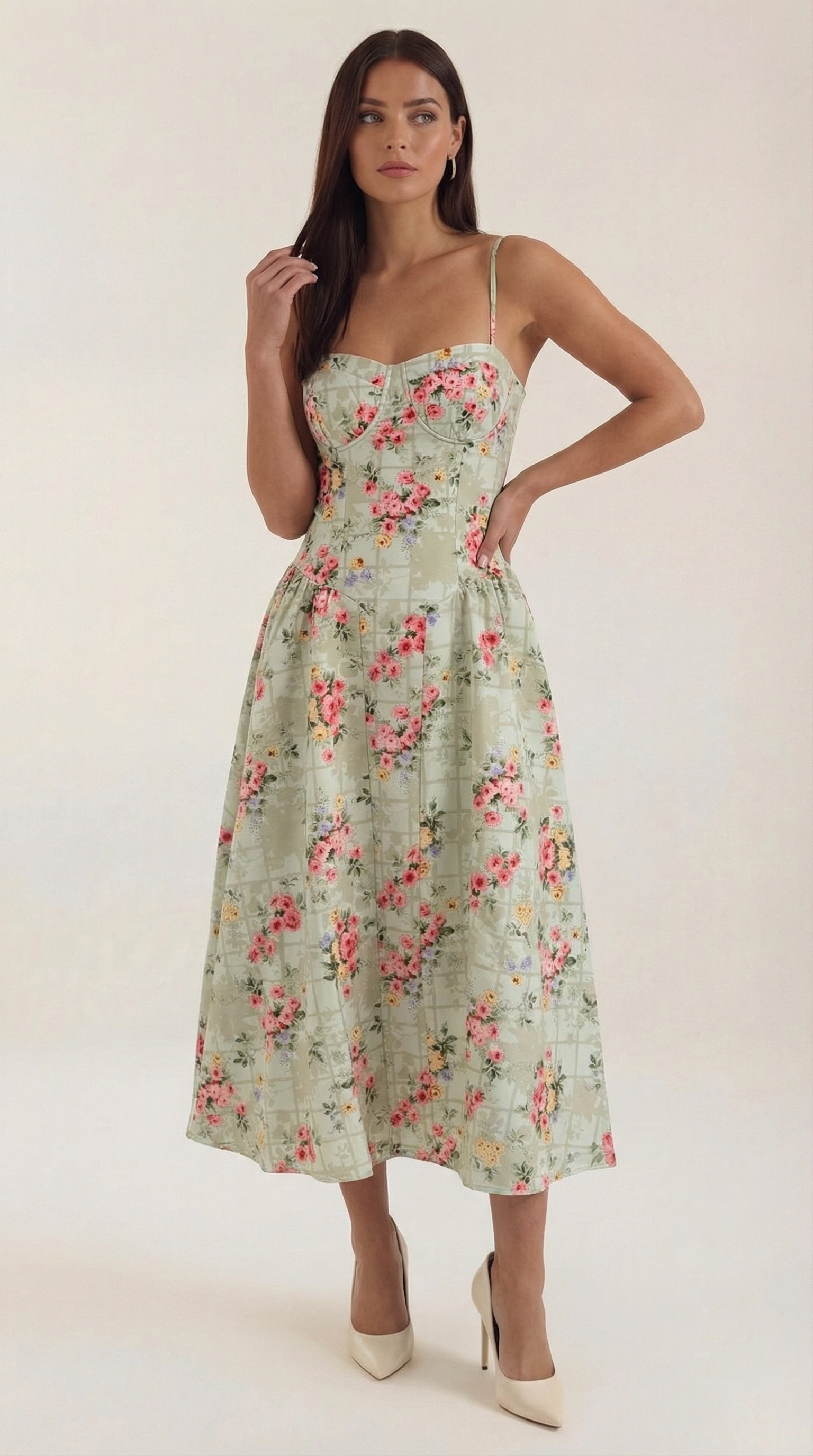 Odette Corset Midi Dress - ICYBOO