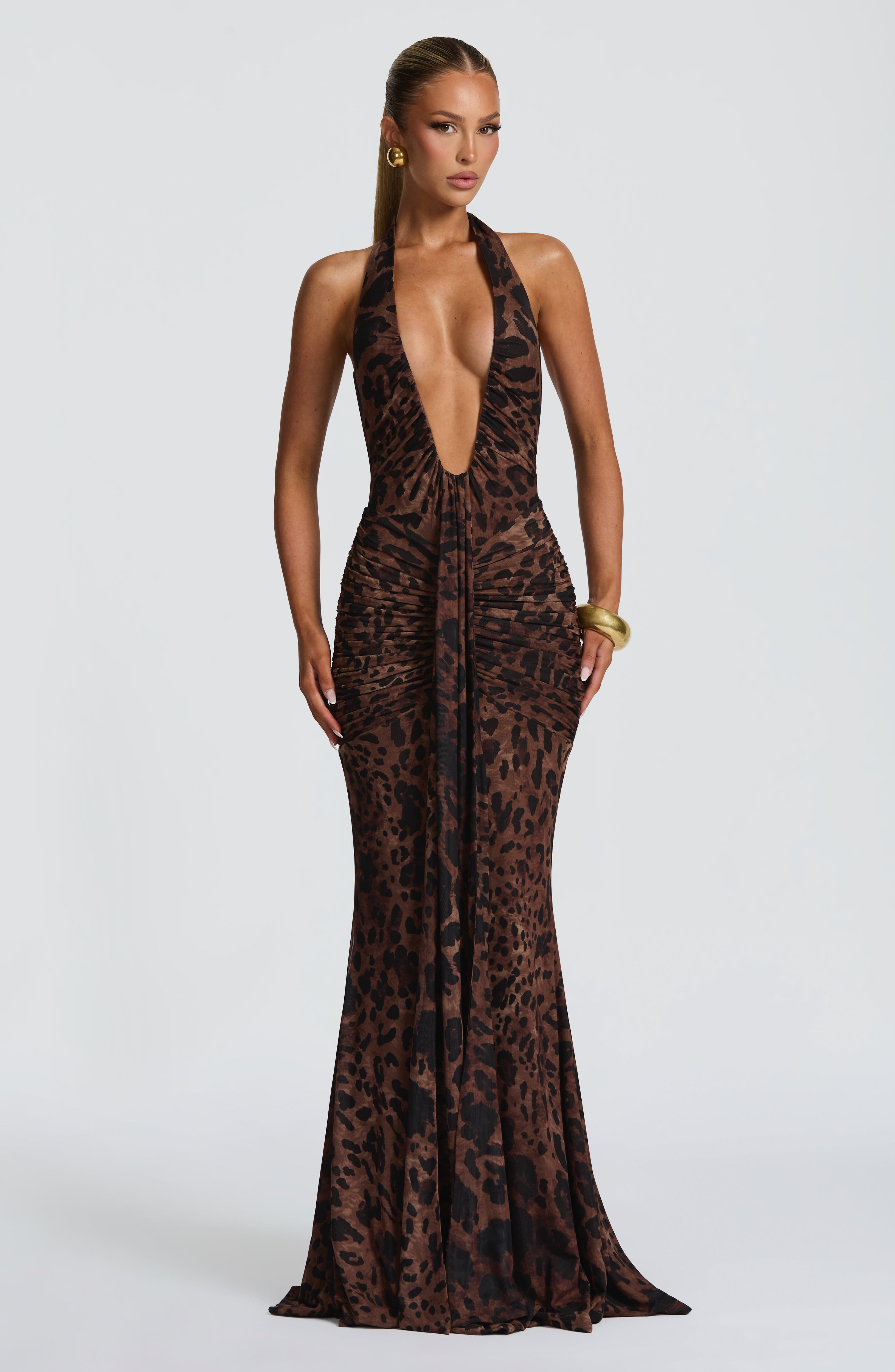 Rosetta Leopard Print Maxi Dress