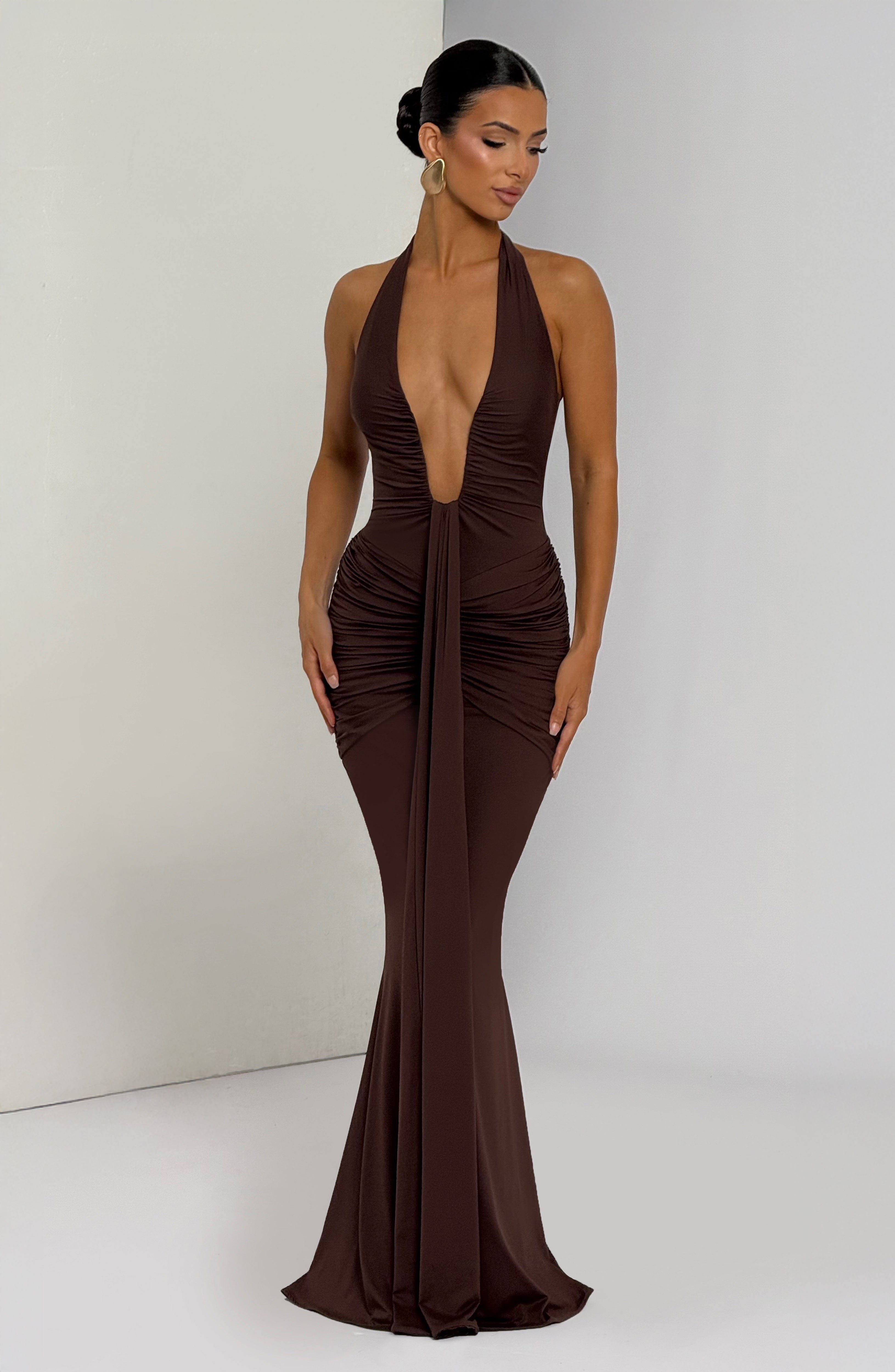 Rosetta Plum Brown Maxi Dress
