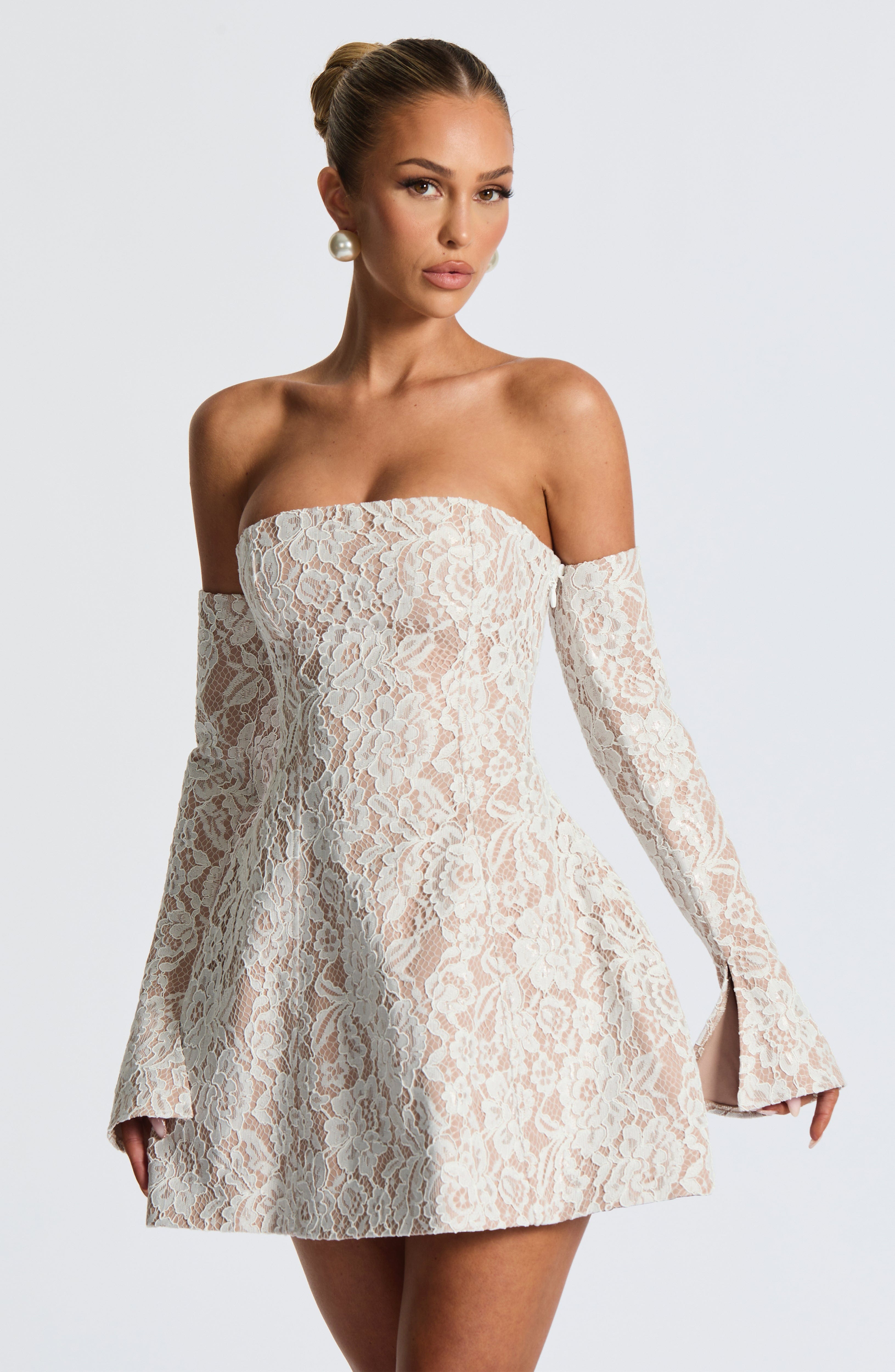 Salone Ivory Mini Dress - ICYBOO