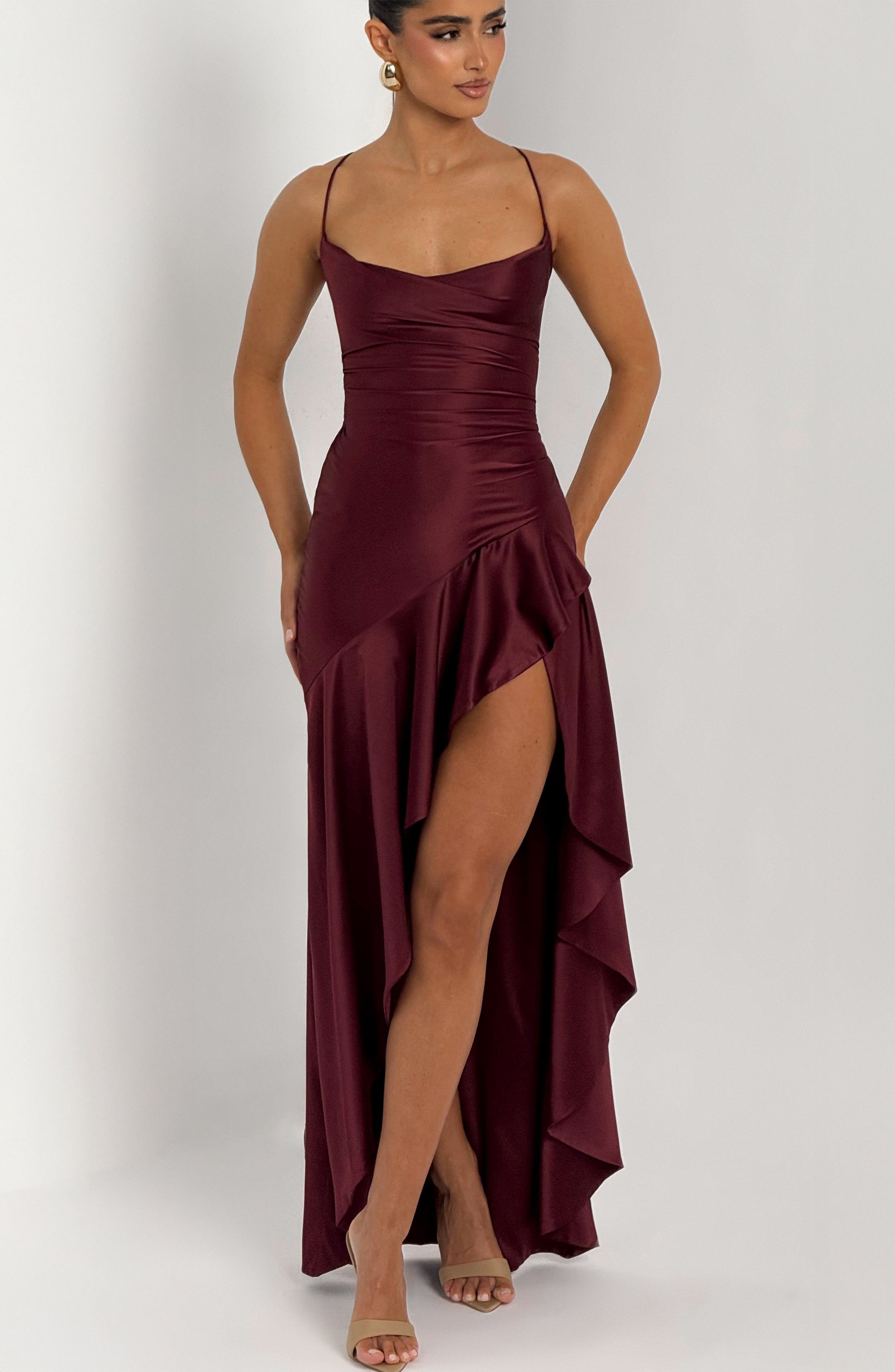 Samira Cherry Lacquer Maxi Dress