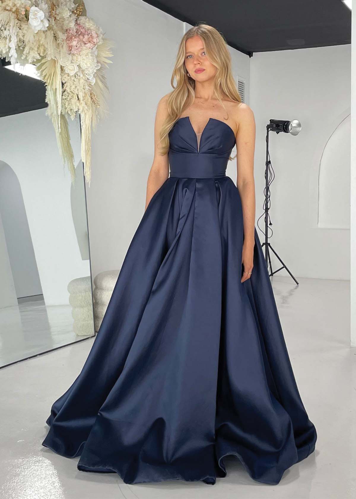 Lucille Gown in Navy Blue (TA611) ICYBOO