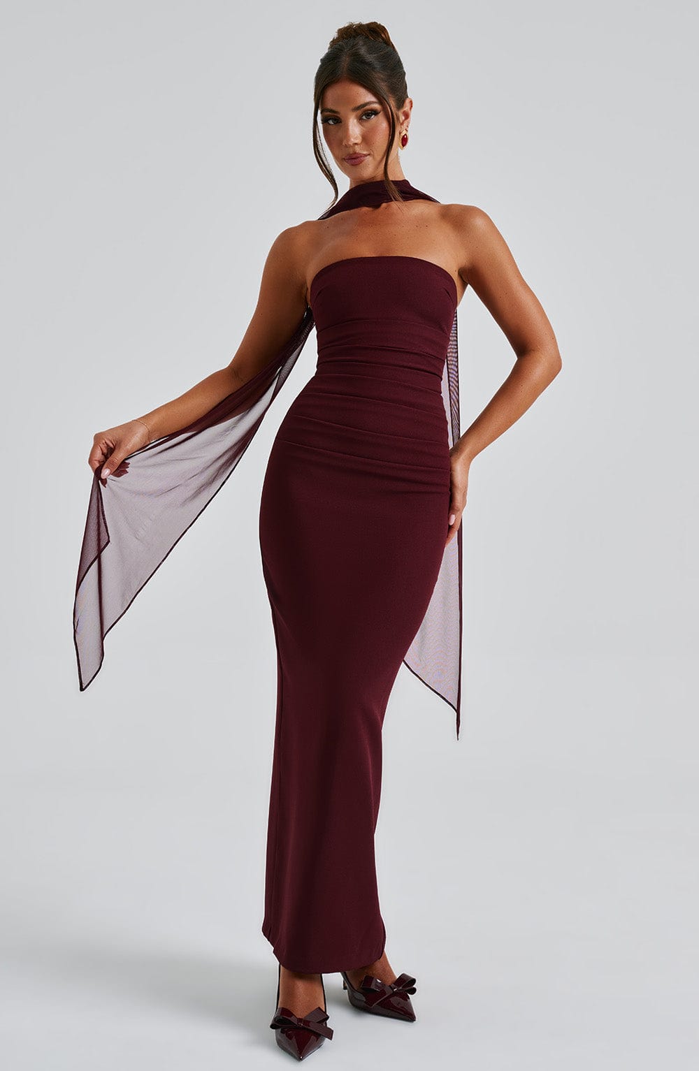 Yulia Cherry Lacquer Maxi Dress