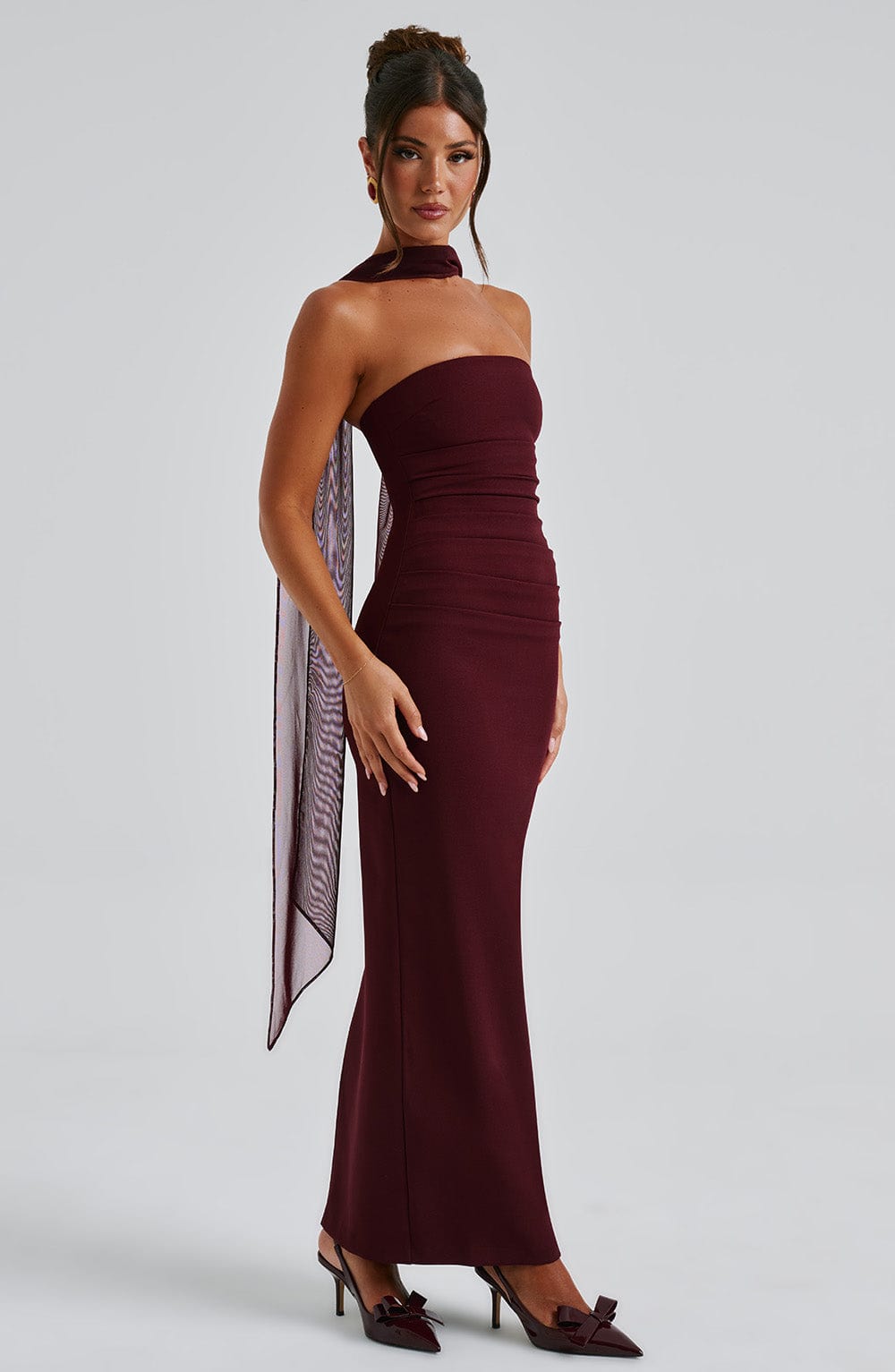 Yulia Cherry Lacquer Maxi Dress