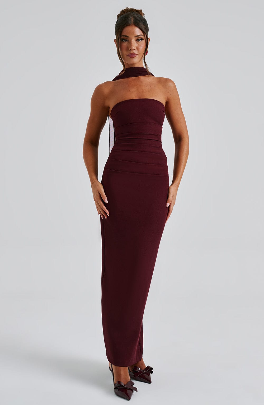 Yulia Cherry Lacquer Maxi Dress